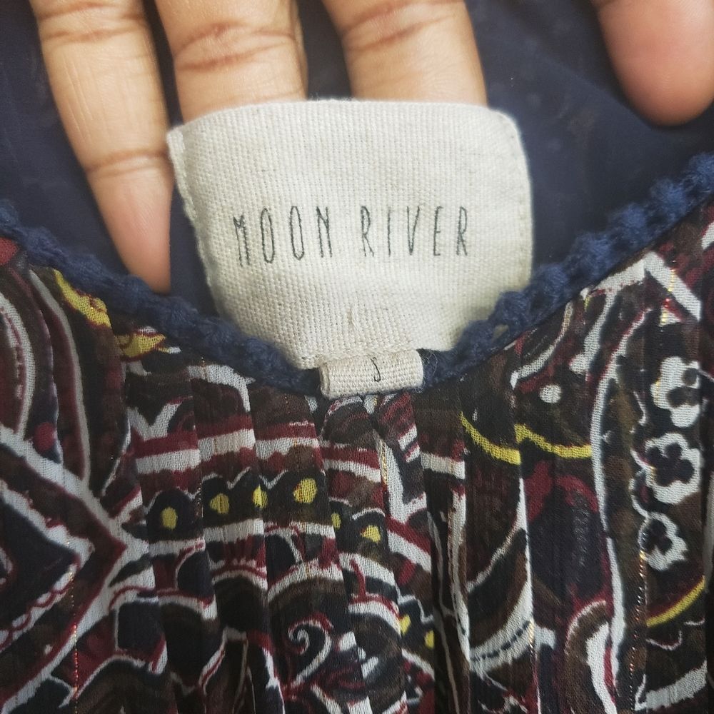 Moon River Paisley Tank Top Blouse Size S - Picture 5 of 11
